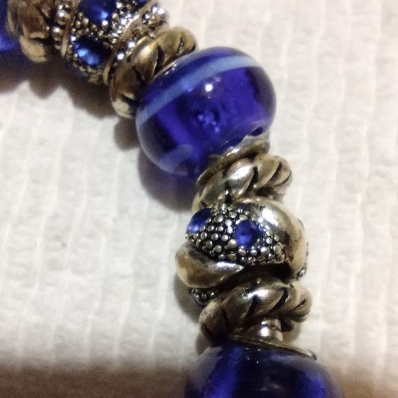 Pandora style spiner Sapphire blue bracelet - Picture 2 of 16